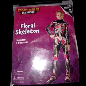 Child’s Floral Skeleton costume New size Medium (8-10)